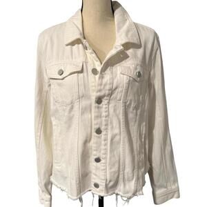 NWT BLANKNYC Cream Cotton Jean Jacket Size L